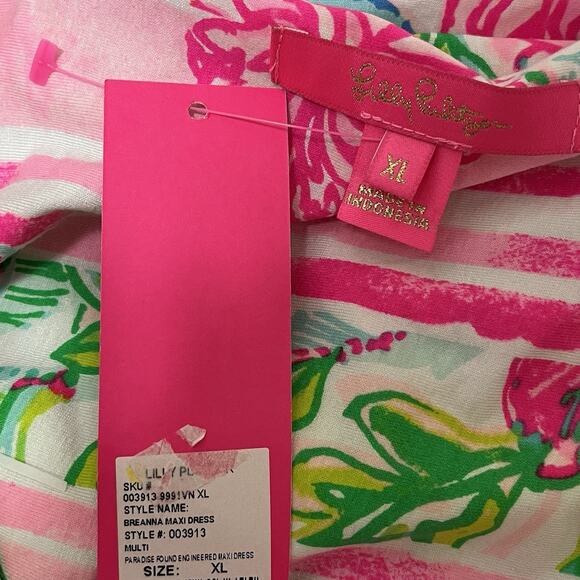 Lilly Putlizer‎ Breanna Maxi Floral Dress Size XL Paradise Found Deep V Neck NWT - Picture 3 of 5